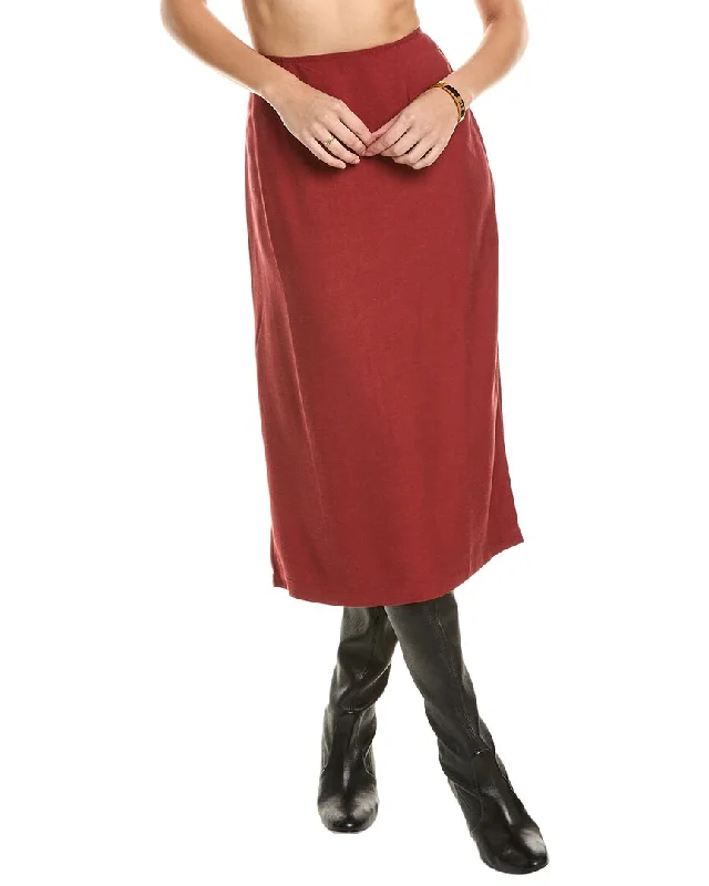 Women's Clothing for Every Occasion WeWoreWhat A-Line Linen-Blend Midi Skirt