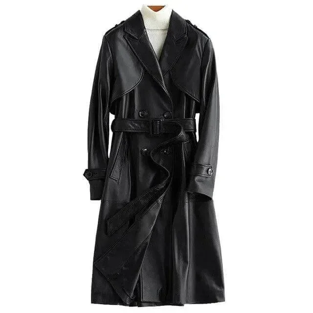 Women's Clothes for All-Day Comfort and Style Angel Leather Trench Coat for Women