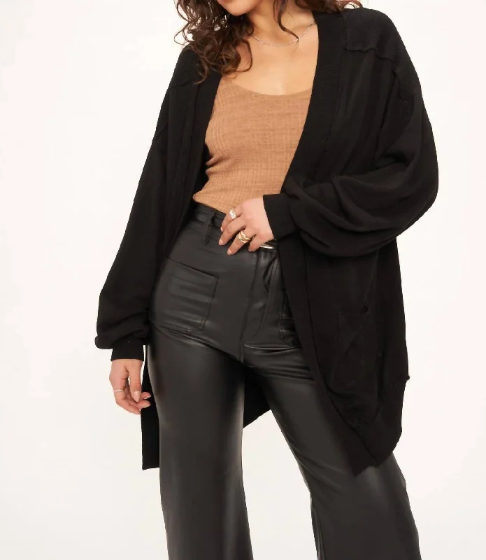 Women's Seasonal Fashion Trends Still Dreaming Pocket Cardigan In Black