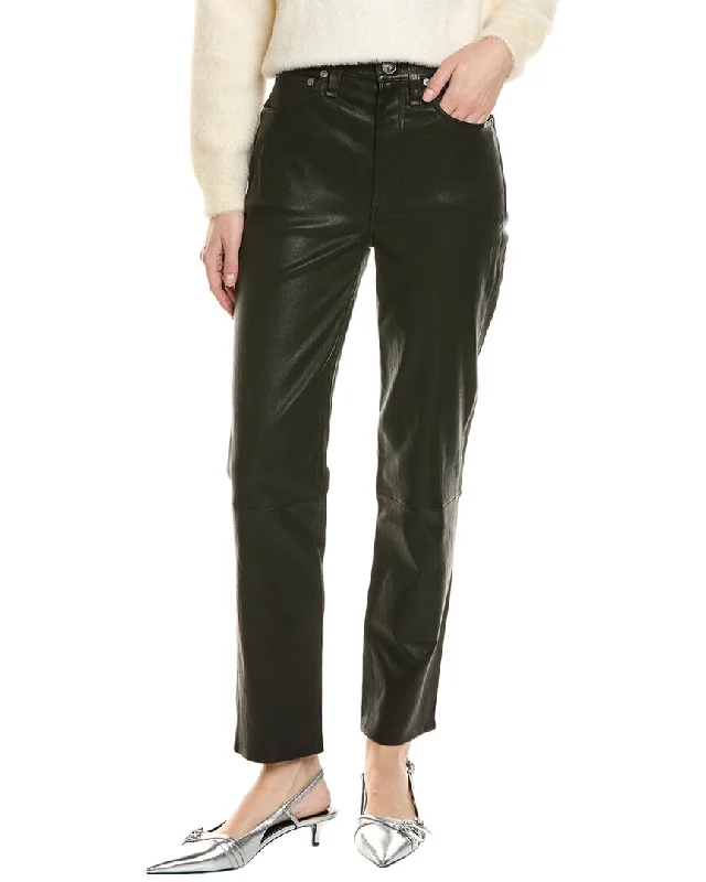 Women's Comfortable Clothes For Weekends rag & bone Wren High-Rise Slim Leather Pant