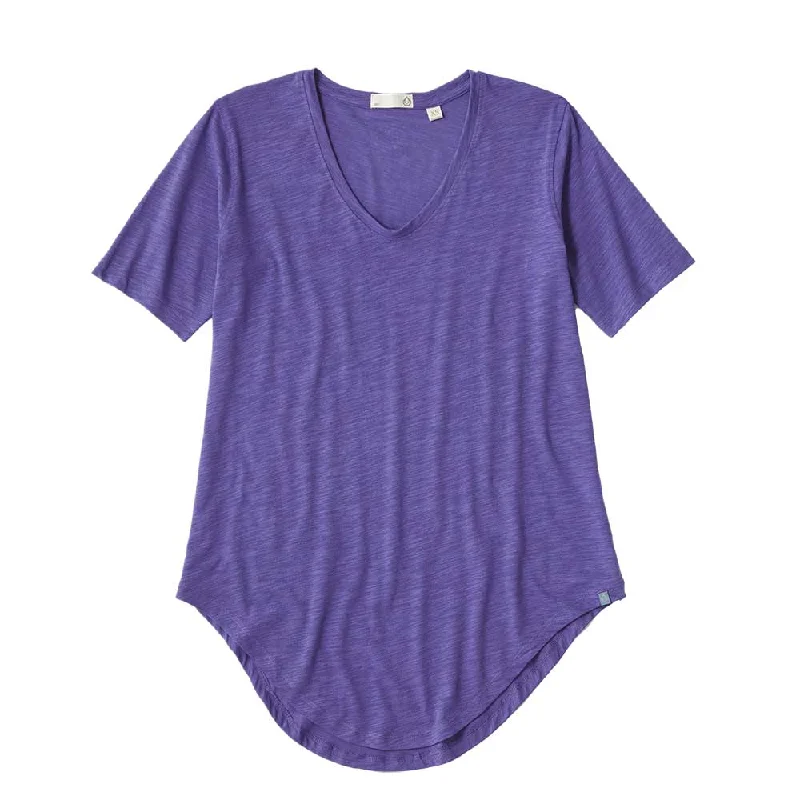 Women's Elegant Apparel Tasc Womens Longline Boyfriend T-Shirt - Vibrant Purple Slub