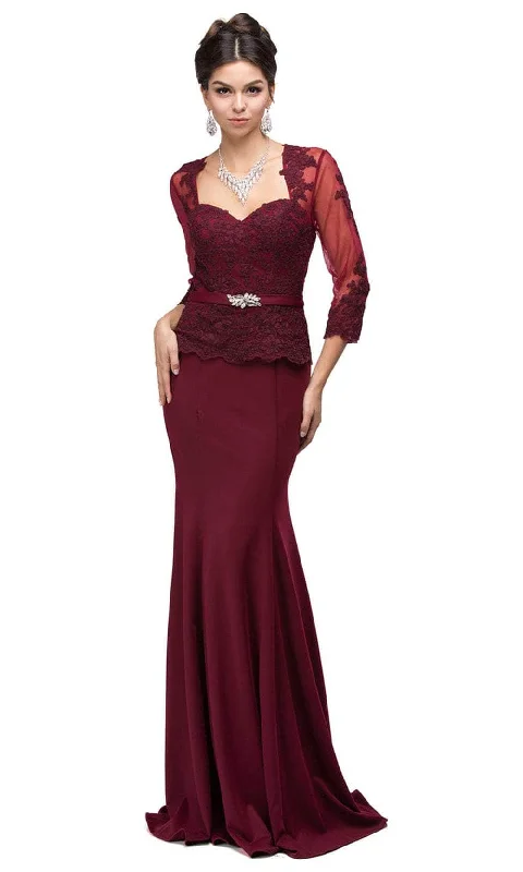 Women's Clothing Sets Dancing Queen 9573 - Quarter Sleeve Long Gown