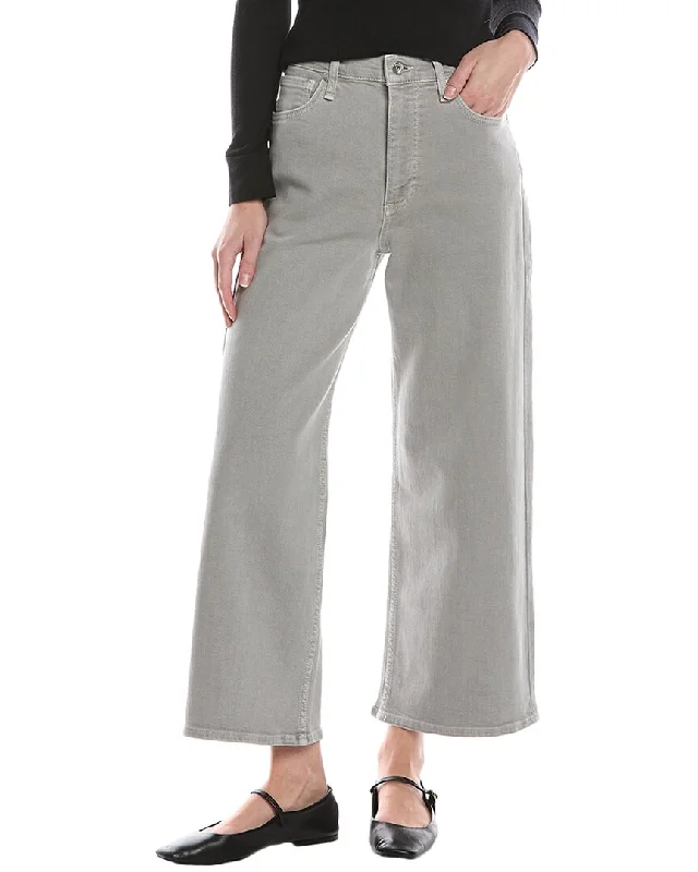 Flash Sales This Week rag & bone Andi Light Grey High-Rise Wide Leg Jean