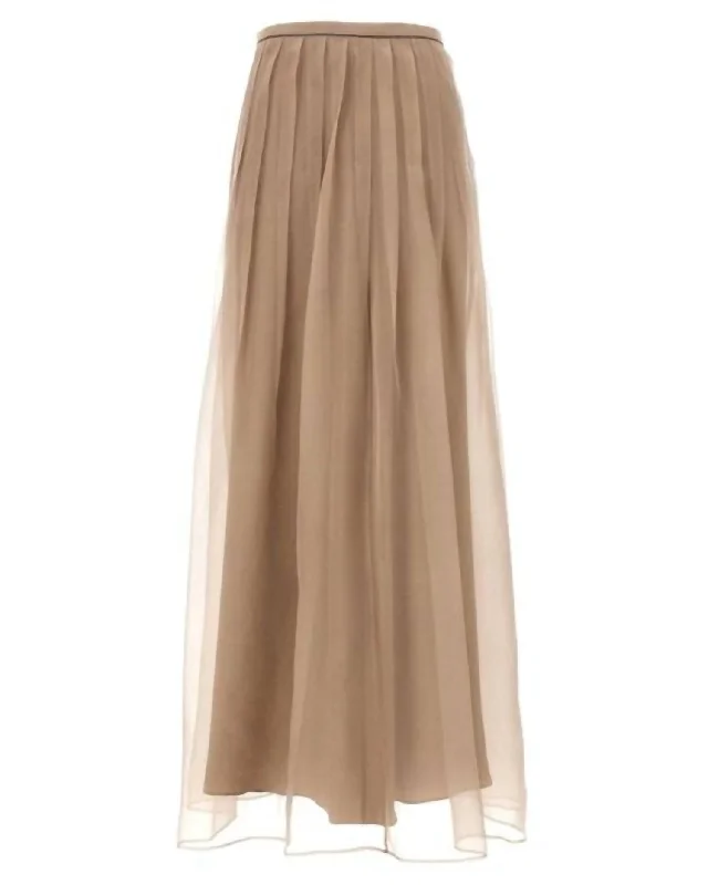 Workwear Fashion for Women Women's Monili Layers Maxi Skirt In Dark Natural