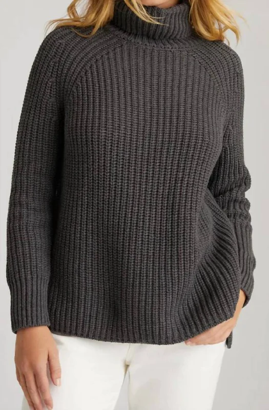 Women's Holiday Attire Stella Cotton Pullover Sweater In Charcoal Heather