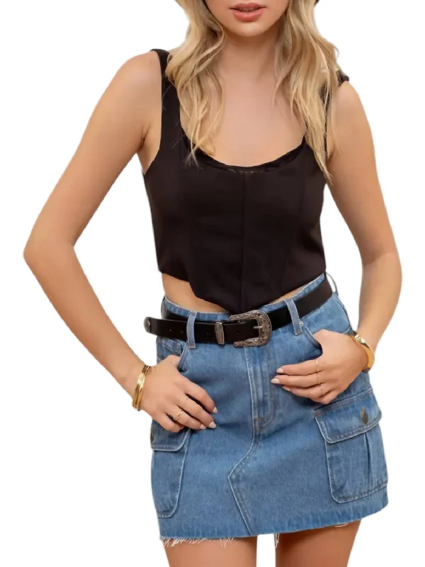 Elegant Women's Fashion Cargo Denim Mini Skirt