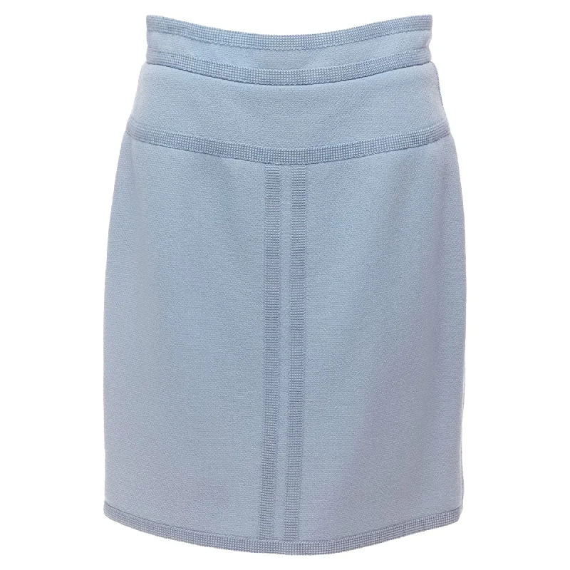 New Arrival Discount Chanel Collection28 Wool Silk Lined Trimmed Mini Skirt