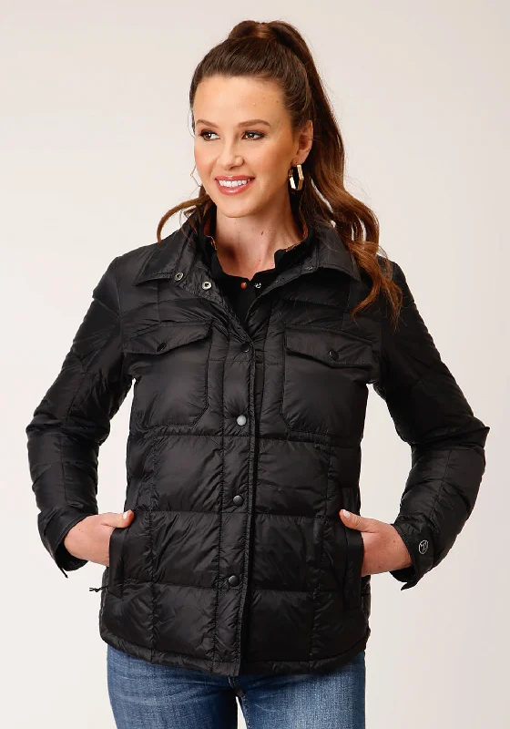 Women's Garments Roper Womens Down Shirt Black Nylon Insulated Jacket