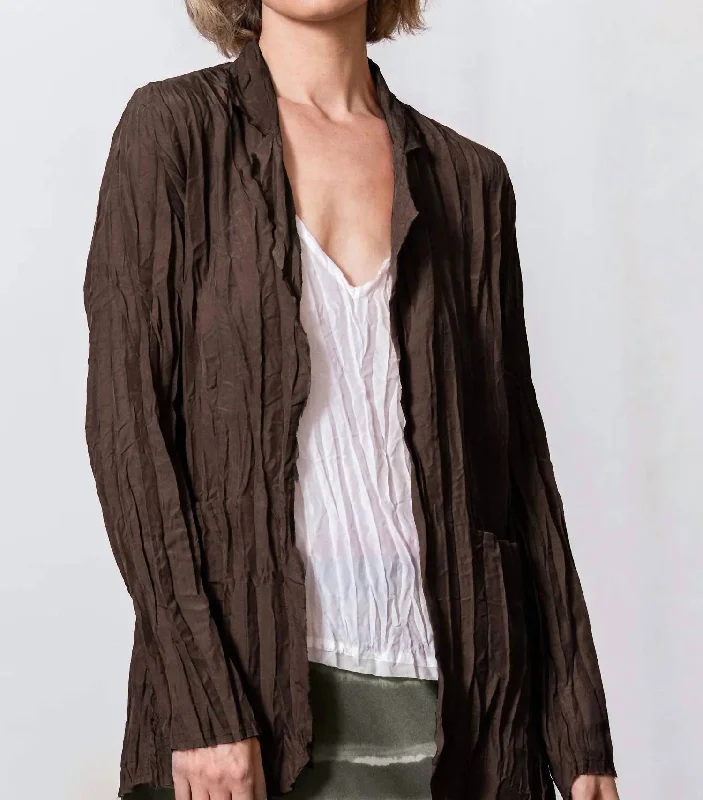 Women's Outerwear Garments Go Crinkle Cut Jacket In Java