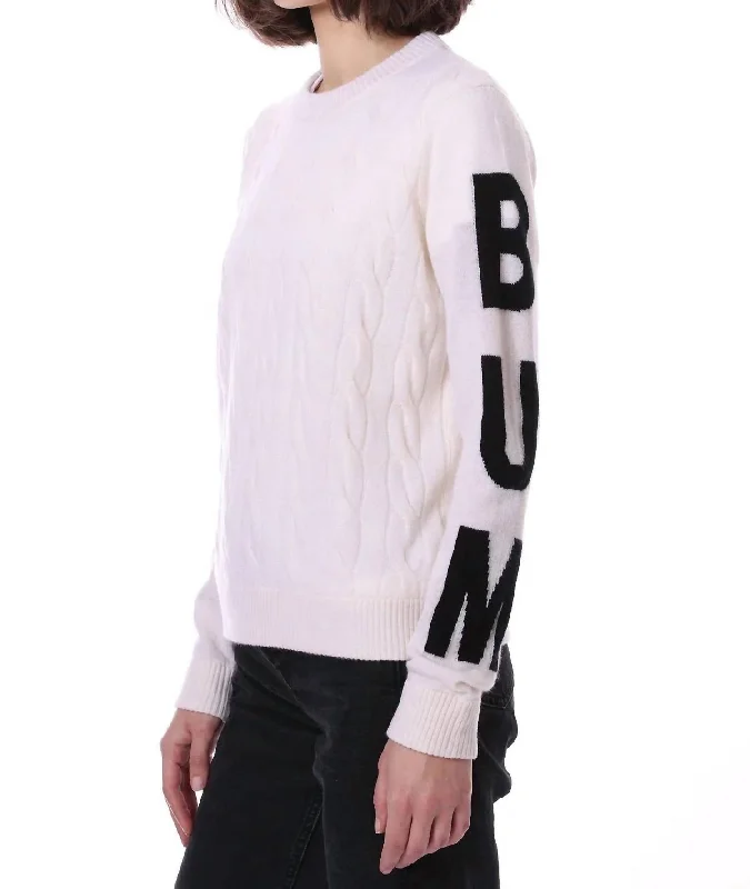 Women's Evening Wear Ski Bum Sweater In White/black