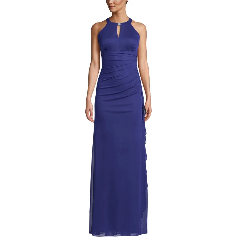 Women's Night-Out Clothes Betsy & Adam Womens Ruched Gown Dress, Blue, 8