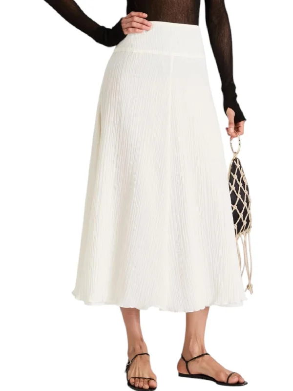 Women's Fashion Essentials Parchment Textured Skirt In Off White