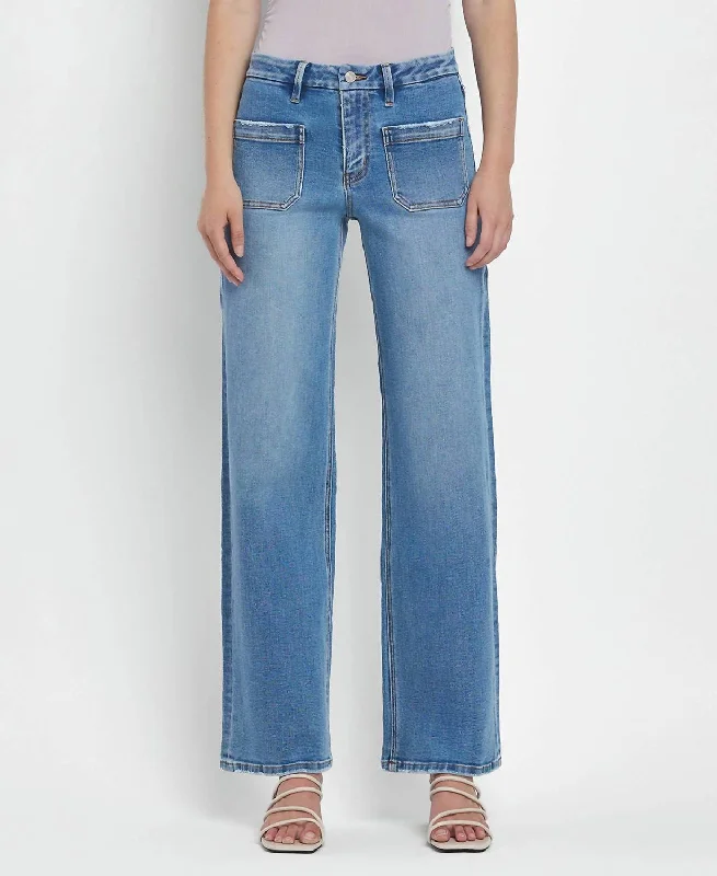 Women's Night-Out Clothes High Rise Wide Leg Jeans In Philanthropic