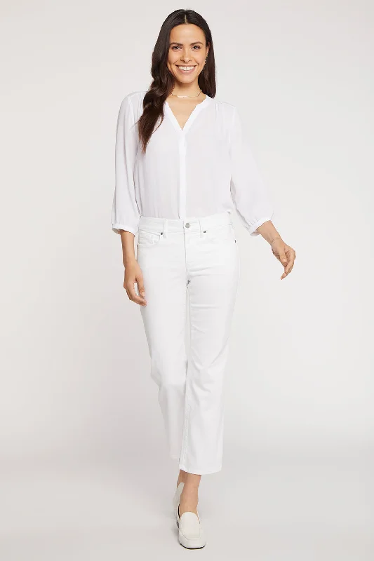 Women's Outerwear for All Weather Conditions Marilyn Straight Ankle Jeans In Petite - Optic White