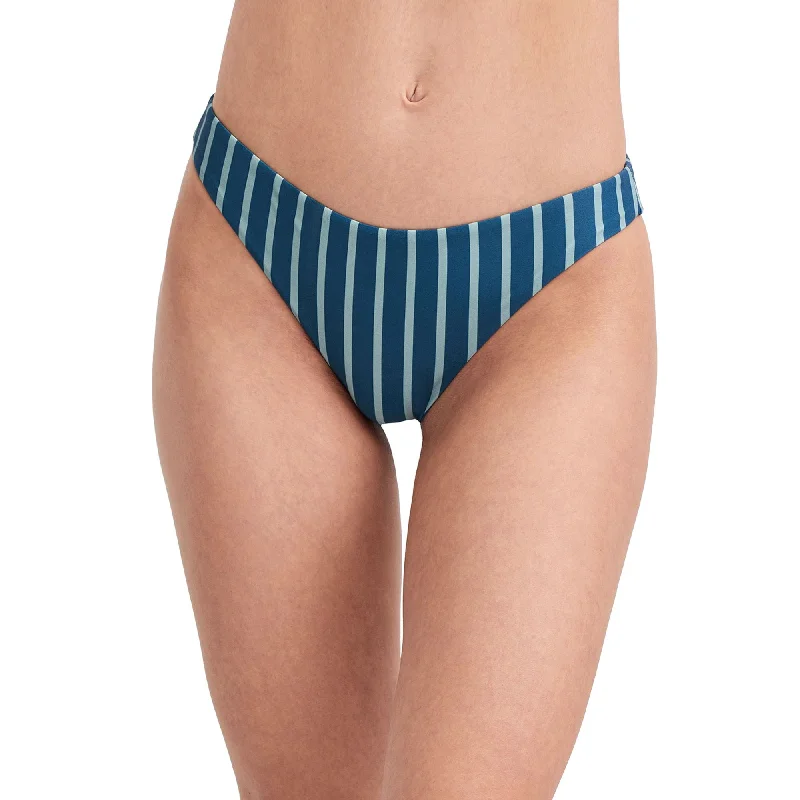 Women Fashion Stripe Print Mid- Rise Swim Bottom