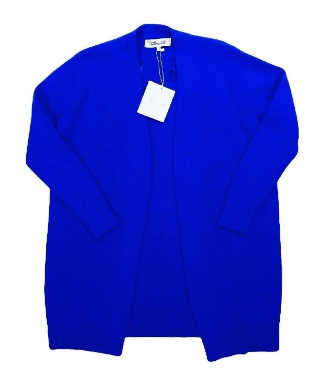 Women's Office Outfit Women's Wool Open Front Cardigan In Blue