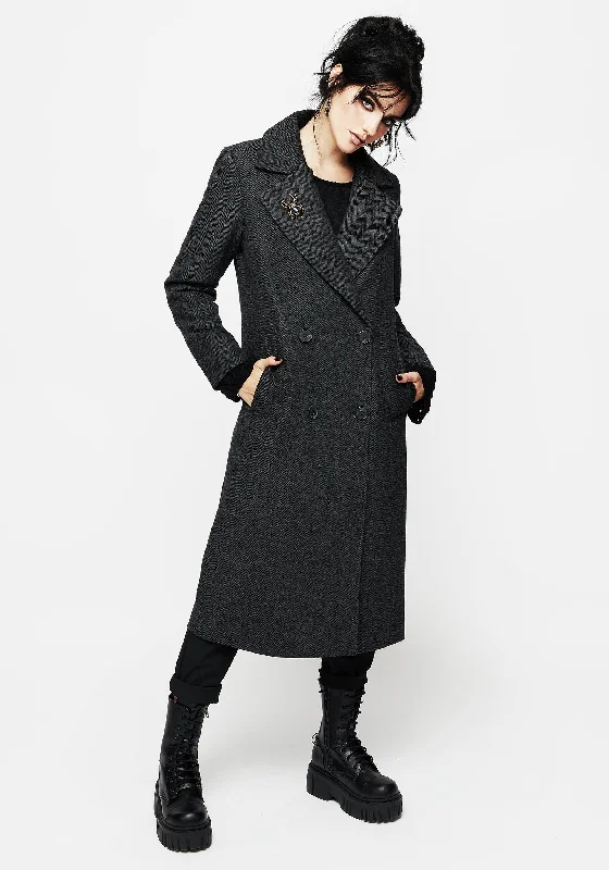 Women's Holiday Attire Infinite Wool Blend Herringbone Coat