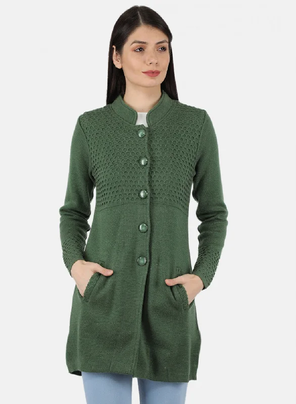 Women's Clothing for Every Season and Trend Women Green Self Design Coat