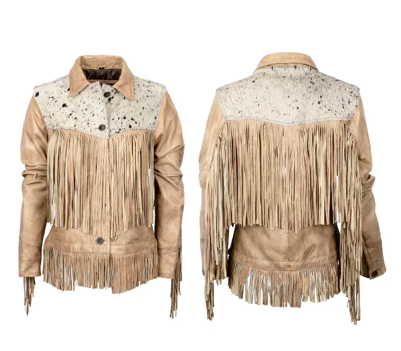 Women's Casual Wear Outfit STS Ranchwear Womens Frontier Palomino/Cowhide Leather Leather Jacket