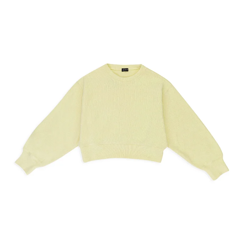 Women's Contemporary Apparel CALLIPYGIAN RIB PULLOVER BRIGHT YELLOW-GREEN SWEATER