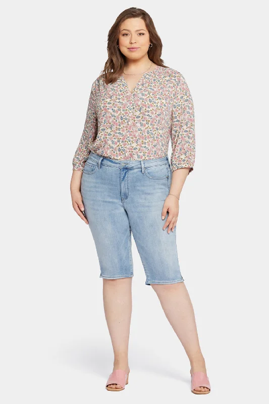 Clothes Women Bike Capri Jeans In Plus Size - Afterglow