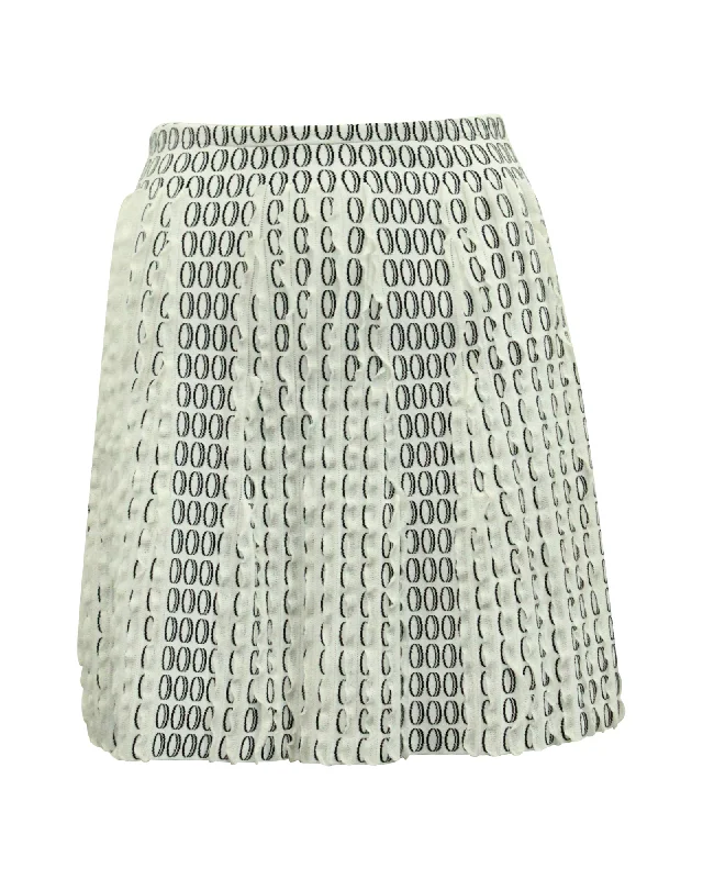 Casual and Comfortable Outfits Alaia Knit Skirt with Vertical Frills in White Viscose