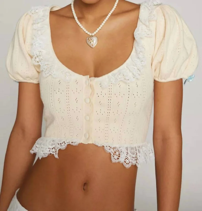 Comfy Women's Outfits for Daily Wear Daniela Knit Top In Cream White