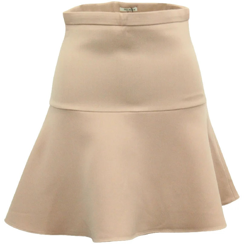 Affordable Women's Clothes Miu Miu Fluted Mini Skirt in Pastel Pink Polyester