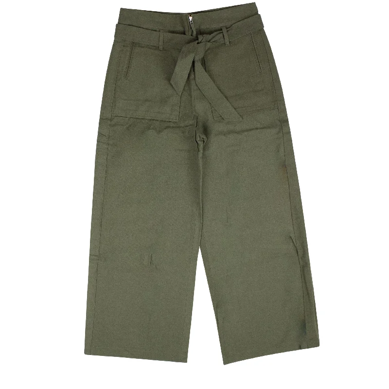 Fashion-forward Women's Wear Green Cargo Straight Fit Pants