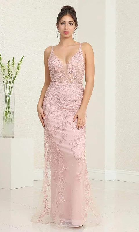 Charming Women's Garments May Queen RQ8047 - Embroidered Sheath Prom Gown