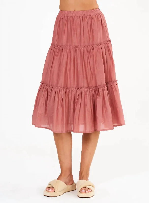 Women's Evening Attire Della Midi Skirt In Dusty Pink