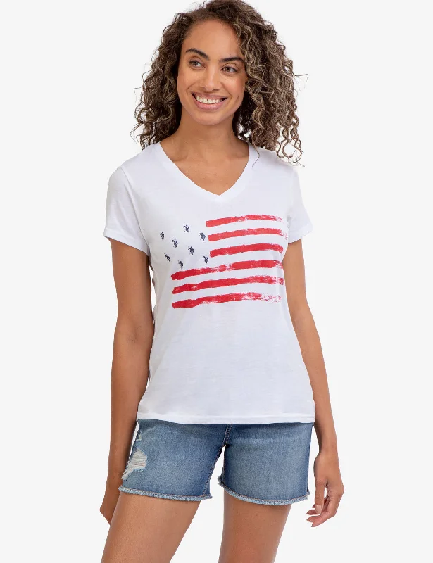 Women's Resort Apparel USPA LOGO FLAG T-SHIRT