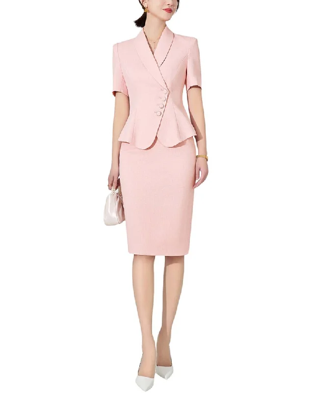 Women's Charming Outfit For Events ELAINE 2pc Blazer & Skirt Set