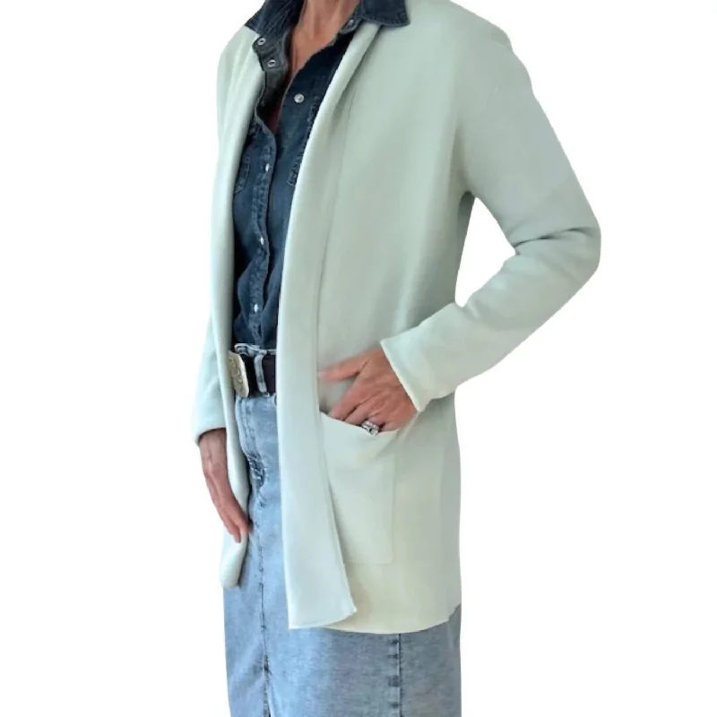 Women's Cozy Outfit For Lounging Travel Coat In Mist