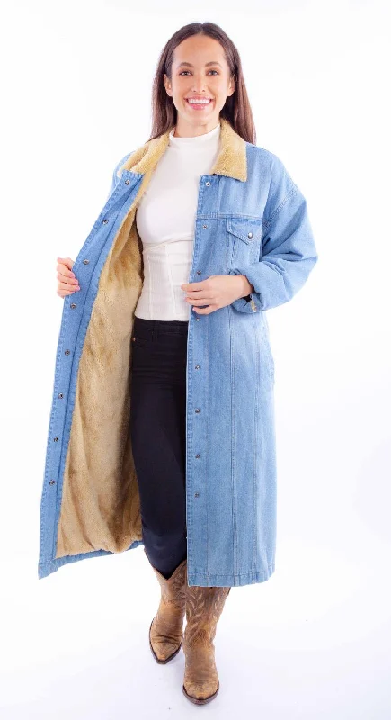 New Arrival Discount Scully Womens Long Sherpa Lined Denim Cotton Blend Cotton Jacket