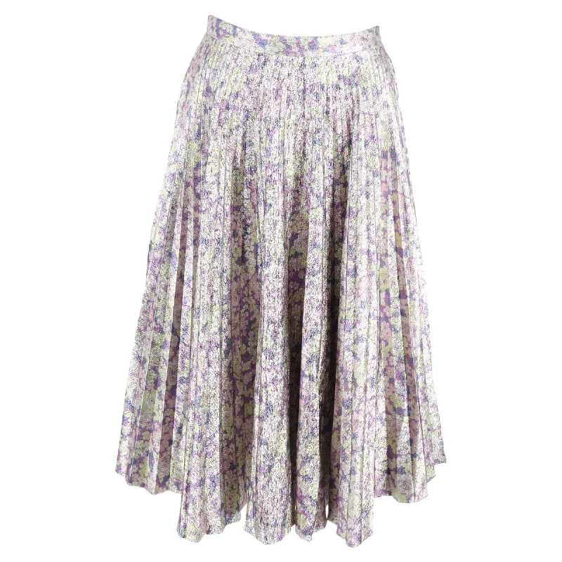 Women's Clothing for Every Season and Trend Stella Mccartney Metallic Floral Print Midi Skirt in Multicolor Polyester