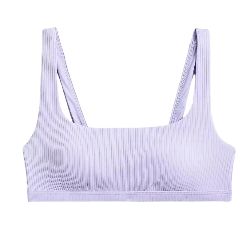 Women's Attire Ribbed Square Neck Bikini Top In Lilac