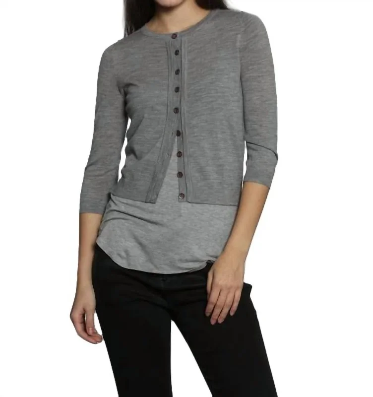 Women's Transitional Clothes Merino Dress Cardigan In Grey