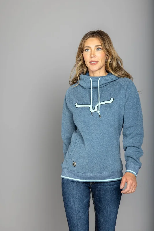 Women's Everyday Clothes Kimes Ranch Womens Two Scoops Navy Heather Cotton Blend Hoodie