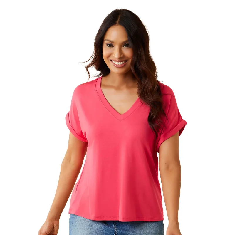 Women's Everyday Apparel Tommy Bahama Women's Kauai Jersey V-Neck T-Shirt - Paradise Pink