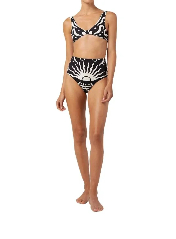 Women's Transitional Clothes Elisa Bikini Bottom In Paradiso Black/white