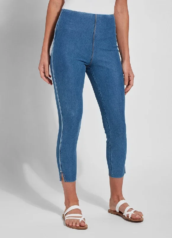 Stylish Everyday Clothing Cropped Side Slit Denim