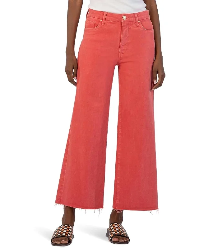 Women's Clothes Meg High Rise Wide Leg Jean In Strawberry