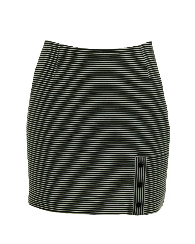 Casual Fashion for Women Mugler Striped Pencil Skirt in Black and White Polyamide