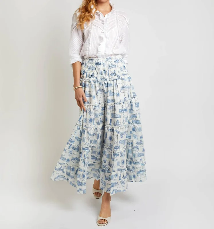 Women's Versatile Apparel Soleil Skirt In Signature Blue Voyage Print