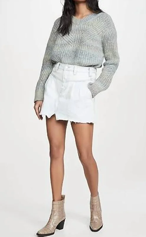 Women's Clothes And Garments Sidecar Denim Skirt In Clay White