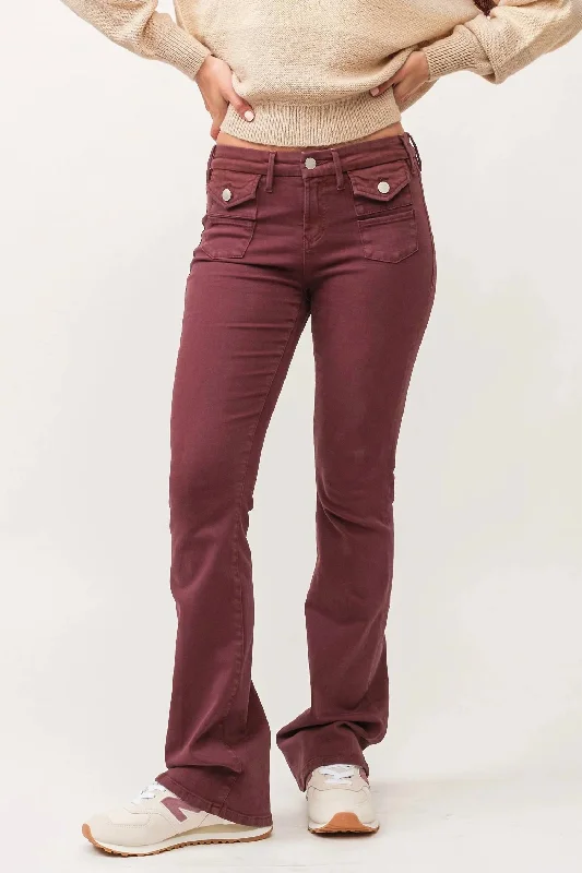 Women's Plus-Size Apparel Jaxtyn Bootcut Jeans In Maroon