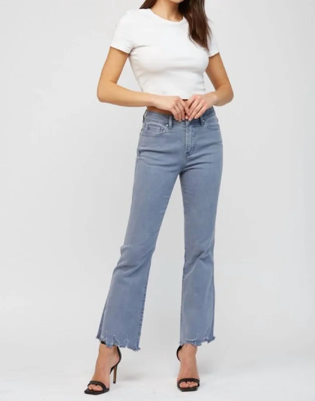 Women's Loungewear Clothes Crop Flare Jeans In Blue Shadow