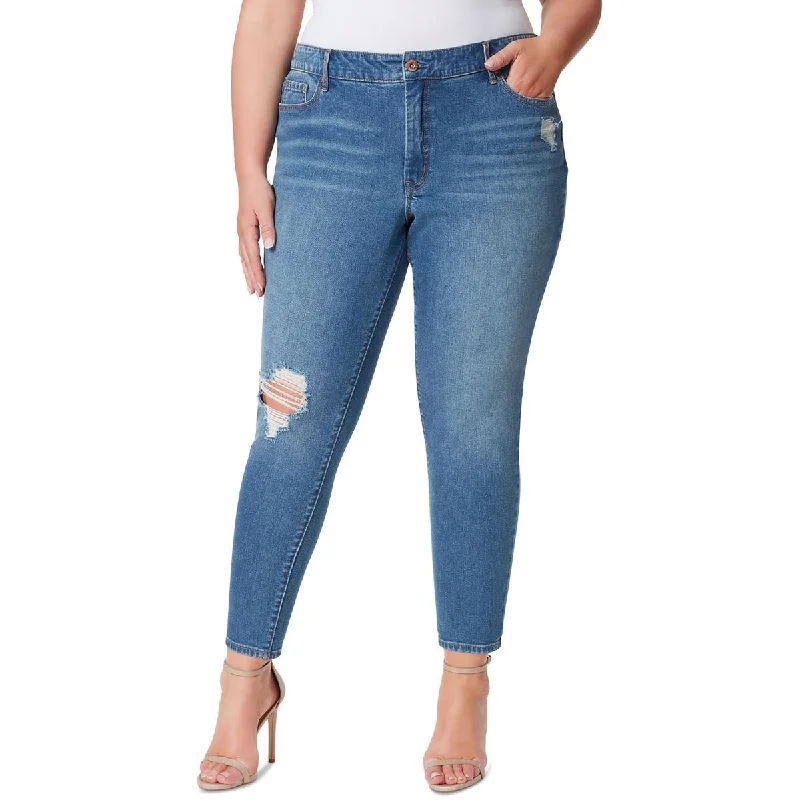 Latest Fashion for Women Plus Adored Womens High Rise Medium Wash Ankle Jeans