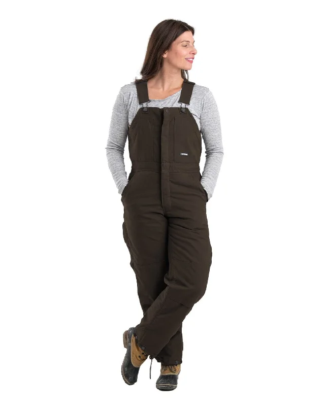 Women's High-Fashion Outfit Berne Apparel Womens Softstone Duck Insulated Dark Brown 100% Cotton Bib Overall